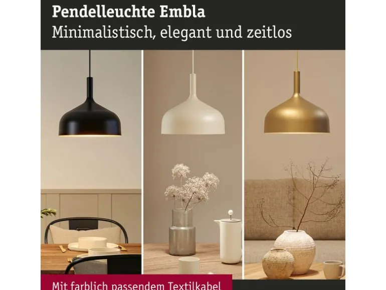 Paulmann Pendelleuchte Embla II E27 Gold Metall Metall