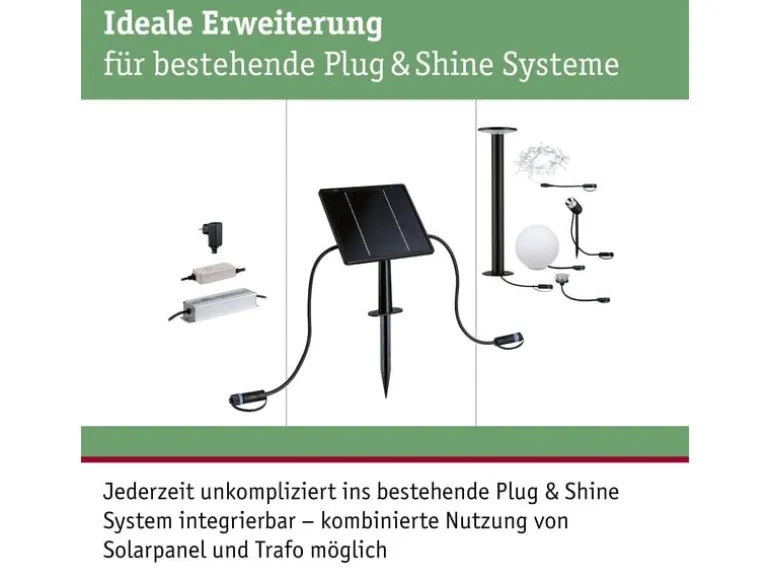Paulmann Plug & Shine Solarpanel IP44 24 V max. 21W Anthrazit