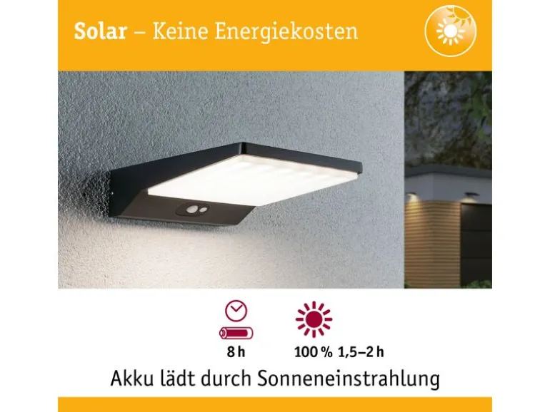 Paulmann Solar LED Aussenwandleuchte Ronas, Dunkelgrau