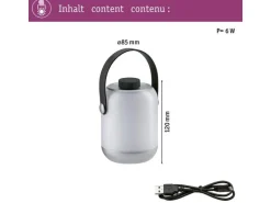 Paulmann Tischleuchte Mobile Clutch, 3000K, Akkubetrieb, Chrom