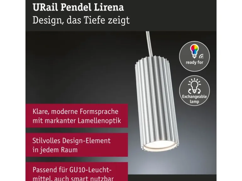 Paulmann URail Pendel Lirena GU10 max. 10W 230 V Signalweiss