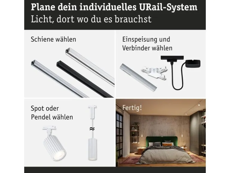 Paulmann URail Pendel Lirena GU10 max. 10W 230 V Signalweiss