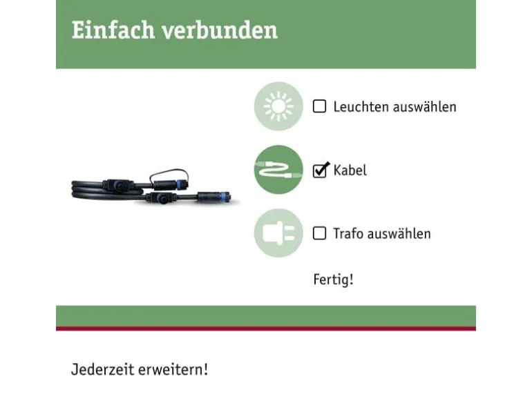 Paulmann Verbindungskabel Plug & Shine 1 m mit 3 Anschlussbuchen