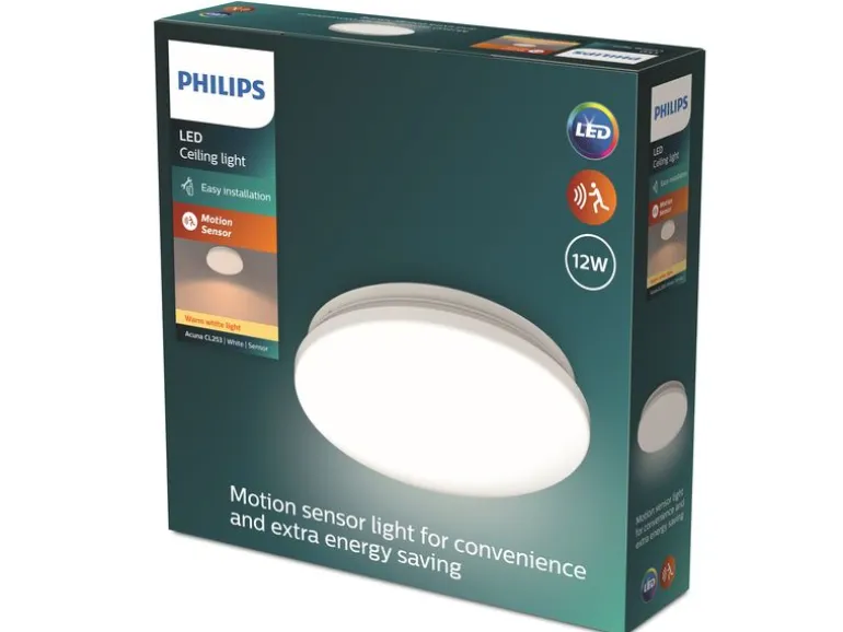Philips Deckenleuchte Acuna mit Sensor 2700K, 1350 Lumen, Weiss