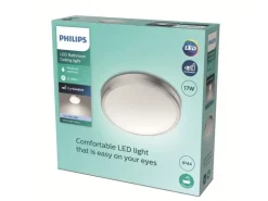 Philips Deckenleuchte Doris, 17W, 4000K, IP44, nickel