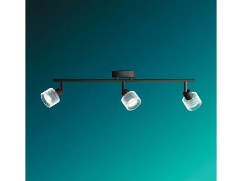 Philips Horen Aufbauspot 3x Balken ohne Leuchtmittel GU10, schwarz