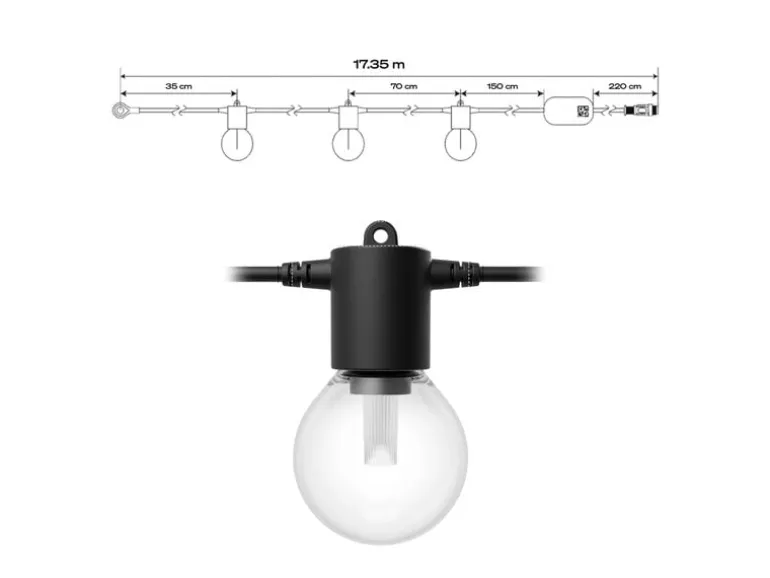 Philips Hue LED-Lichterkette Festavia Globe Outdoor 14 m CH