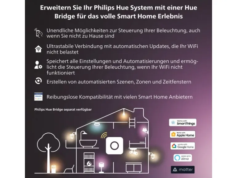 Philips Hue Leuchtmittel White & Col. Amb. E14 Kerze Doppelpack 470 lm