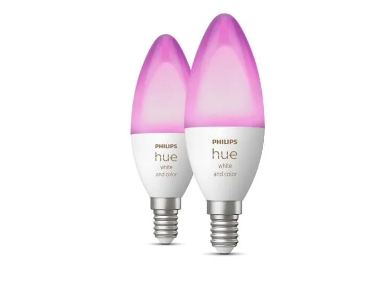 Philips Hue Leuchtmittel White & Col. Amb. E14 Kerze Doppelpack 470 lm