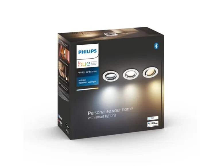 Philips Hue White Ambiance Milliskin Einbauspot 3er-Pack Rund Weiss