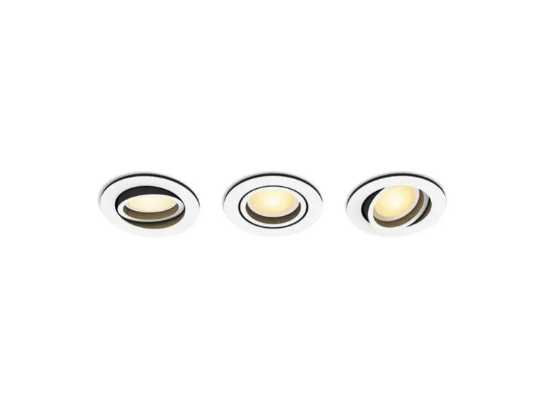 Philips Hue White Ambiance Milliskin Einbauspot 3er-Pack Rund Weiss