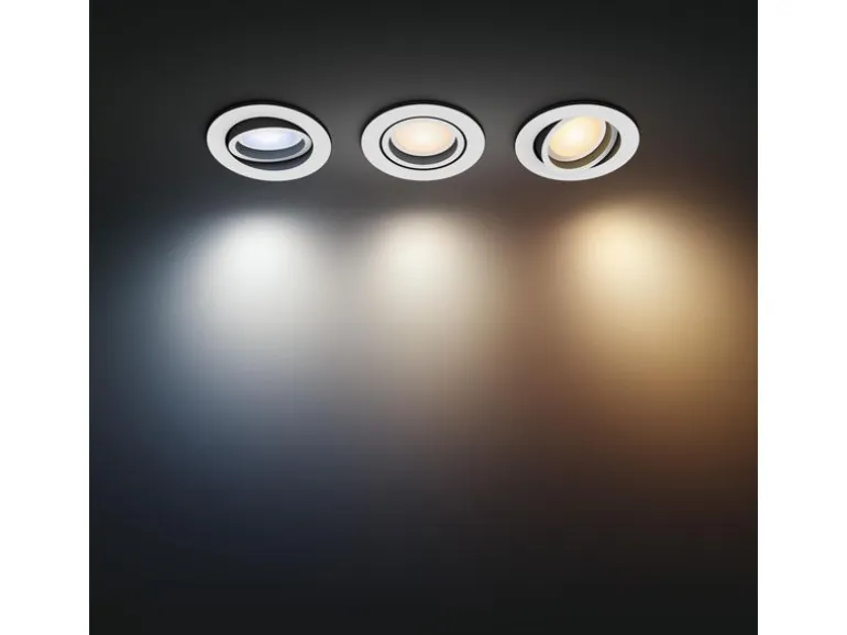 Philips Hue White Ambiance Milliskin Einbauspot 3er-Pack Rund Weiss