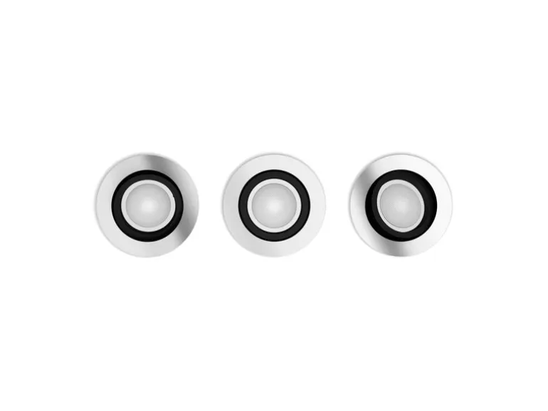 Philips Hue White Ambiance Milliskin Einbauspot 3er-Pack Rund Aluminium