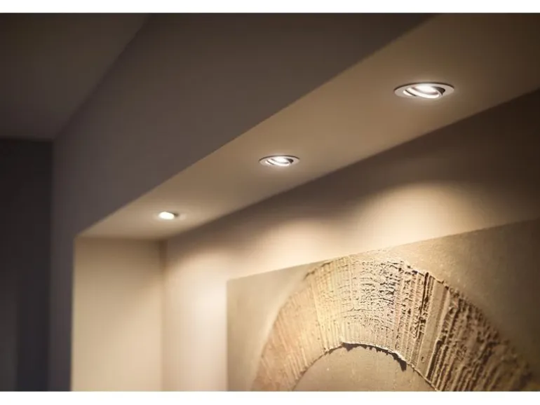 Philips Hue White Ambiance Milliskin Einbauspot 3er-Pack Rund Aluminium