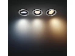 Philips Hue White Ambiance Milliskin Einbauspot 3er-Pack Rund Aluminium