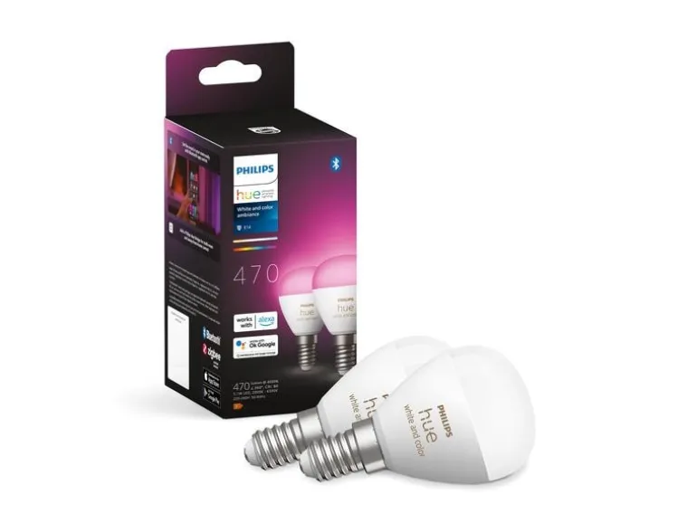 Philips Hue White & Color Ambiance E14 Luster Tropfen 2er Set 2 x 470 lm