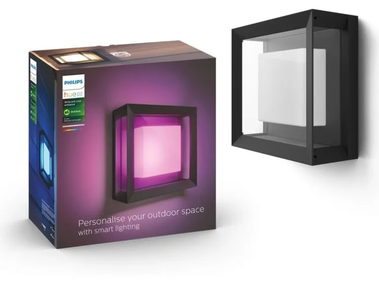 Philips Hue White & Color Ambiance Econic Outdoor Wandl. eckig Schwarz
