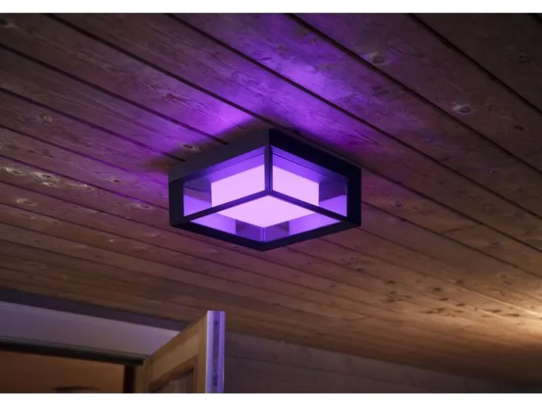 Philips Hue White & Color Ambiance Econic Outdoor Wandl. eckig Schwarz