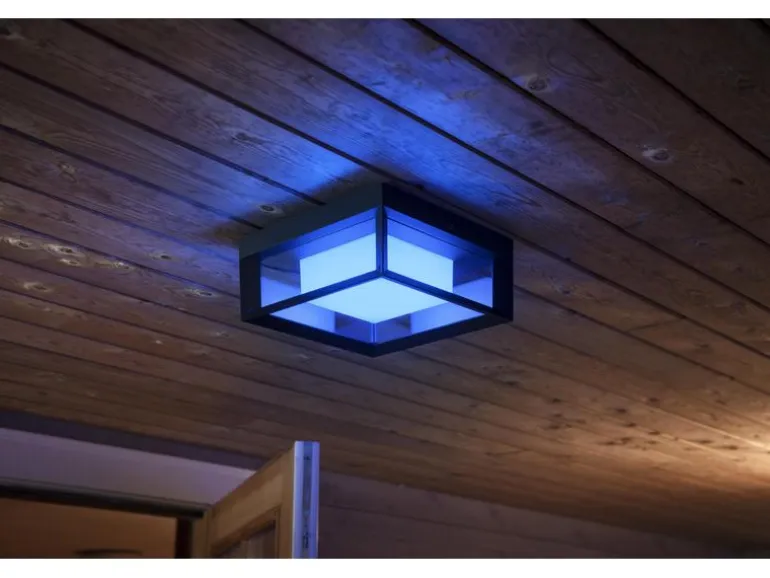 Philips Hue White & Color Ambiance Econic Outdoor Wandl. eckig Schwarz