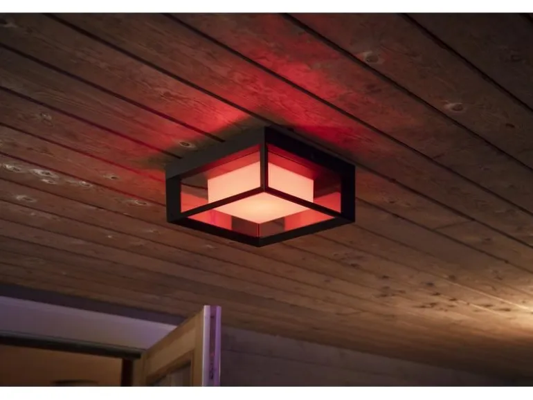 Philips Hue White & Color Ambiance Econic Outdoor Wandl. eckig Schwarz