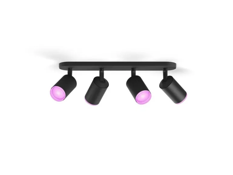 Philips Hue White & Color Ambiance Fugato 4er-Spot Schwarz