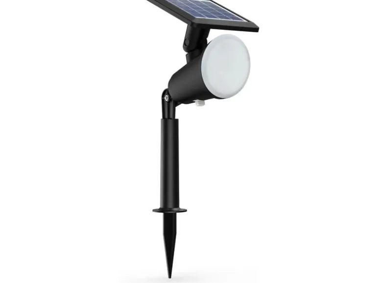 Philips Solar Jivix Spotleuchte Spiess, Lichtsensor, 2700K, schwarz