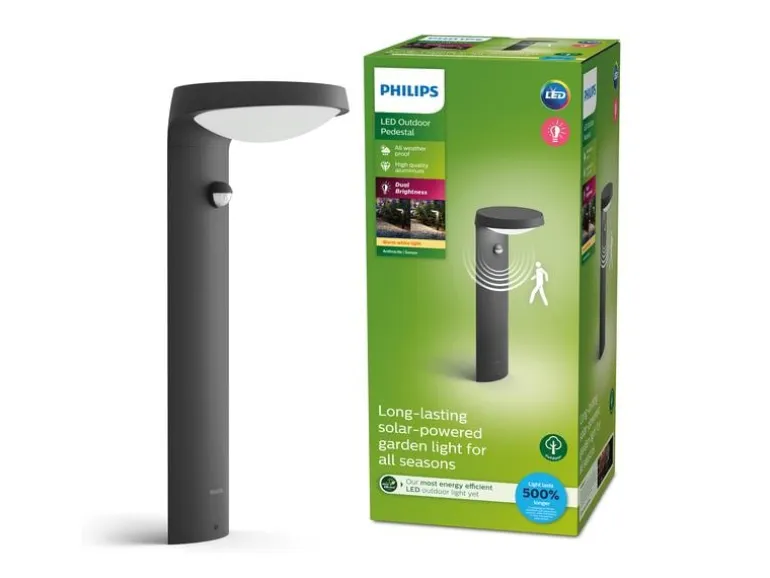 Philips Tyla Sockelleuchte,Solar Ultra-Efficient anthrazit + Sensor