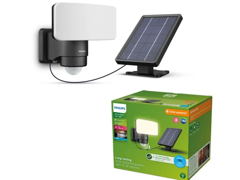 Philips Tylus Flutlicht Solar UE 5000K schwarz