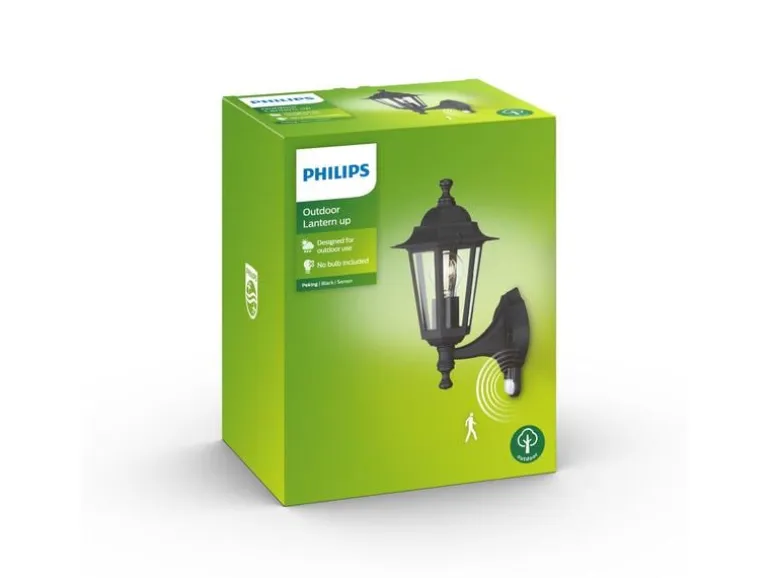 Philips Wandleuchte Peking, E27, 60 W, Schwarz