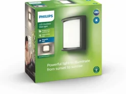Philips Wandleuchte Samondra, 12 W, 1200 lm, 2700 K, Anthrazit