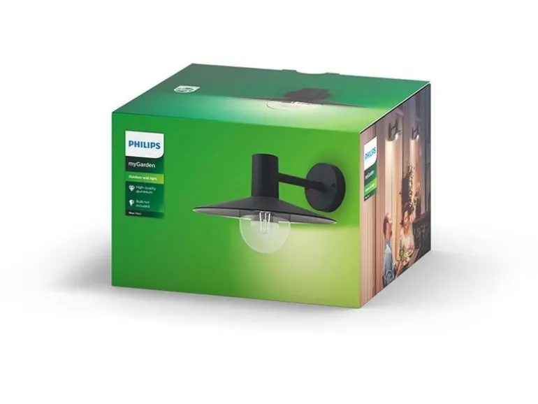 Philips Wandleuchte Skua, E27, 42 W, Schwarz