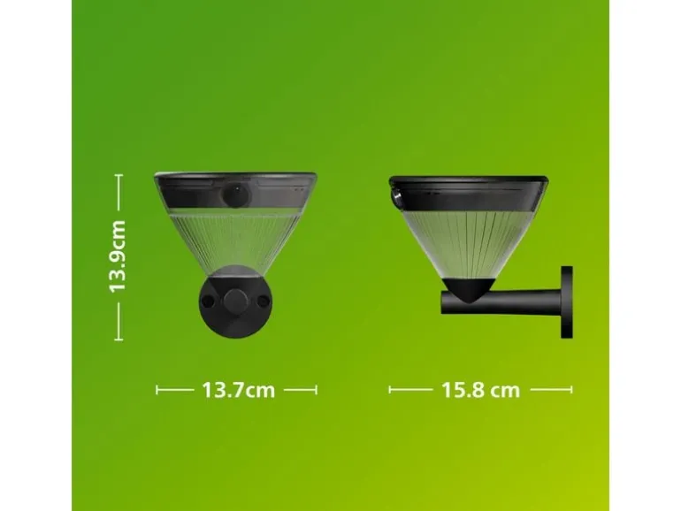 Philips Wandleuchte Solar Kyna, 3.8W, 2700 K, 400 lm, Schwarz