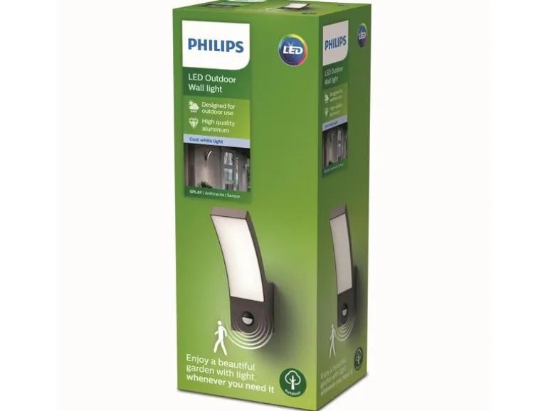 Philips Wandleuchte Splay, 12 W, 1100 lm, 4000 K, Anthrazit, BWM