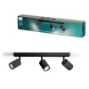 Philips Wyatt Aufbauspot 3er Balken ohne Leuchtmittel schwarz
