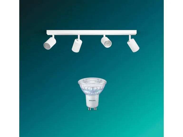 Philips Wyatt Aufbauspot 4x, ohne Leuchtmittel GU10, weiss