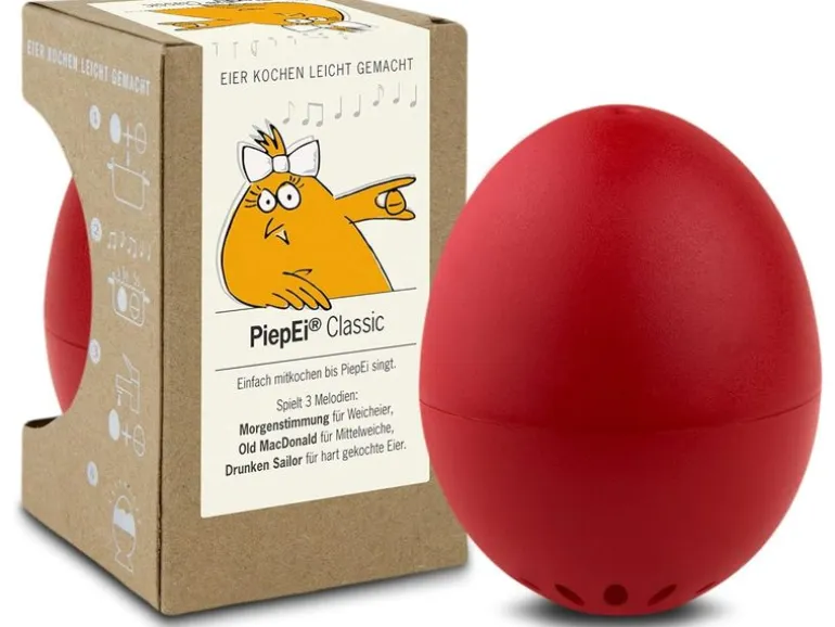 PiepEi Küchentimer Singende Eieruhr Classic, Rot