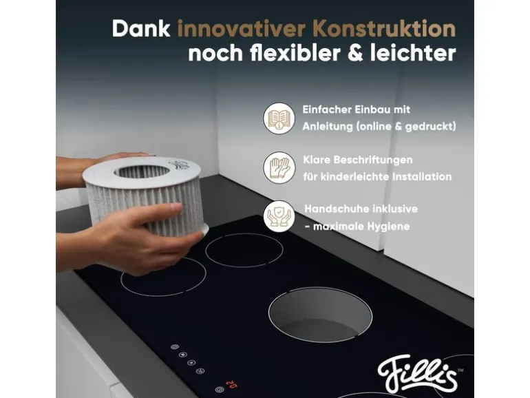 Pillis Aktivkohlefilter für Bora Pure Puru & X Pure Puxu, 4 Stück