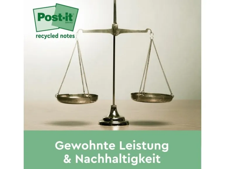 Post-it Notizzettel Post-it Recycling Gelb, 7.6 cm x 7.6 cm