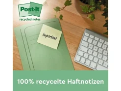 Post-it Notizzettel Post-it Recycling Gelb, 7.6 cm x 7.6 cm