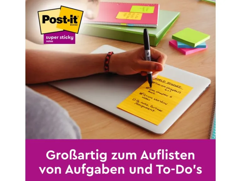 Post-it Notizzettel Post-it Super Sticky 20.3 cm x 15.3 cm, 6 Blöcke