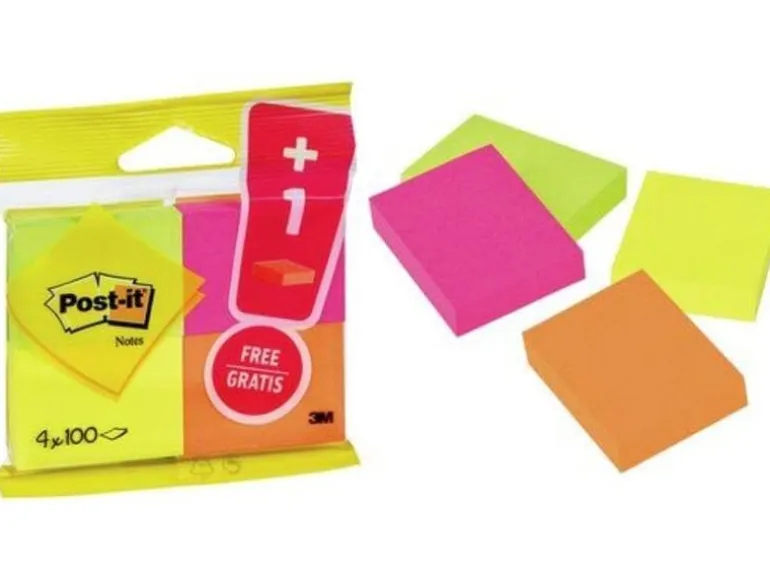 Post-it Notizzettel Post-it 5.1 x 3.8 cm, 4 Blöcke à 100 Blatt