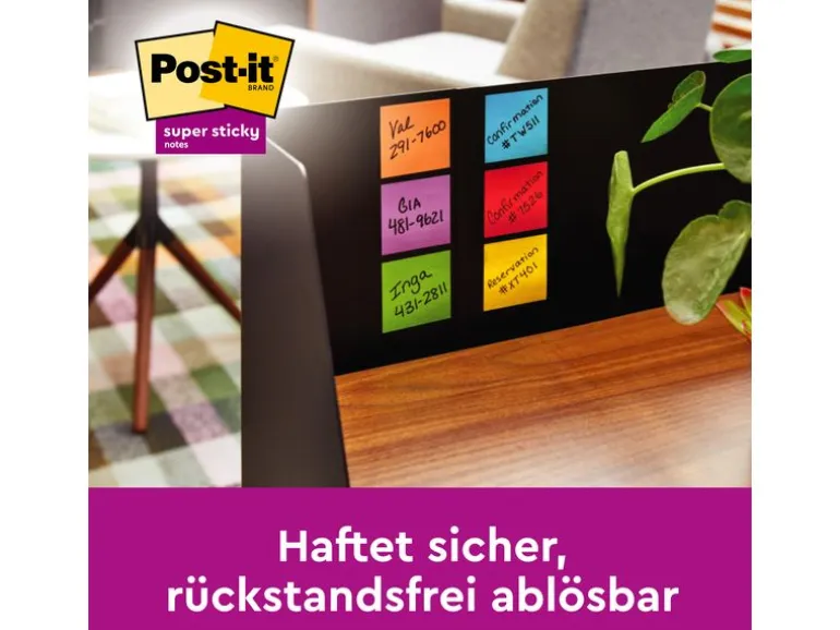 Post-it Notizzettel Super Sticky Playful Collection 7.6 x 7.6 cm