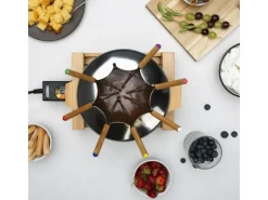 Princess Fondue-Set All-in-One Pure 10 Teile, Schwarz/Braun