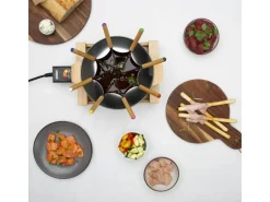 Princess Fondue-Set All-in-One Pure 10 Teile, Schwarz/Braun