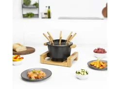 Princess Fondue-Set All-in-One Pure 10 Teile, Schwarz/Braun