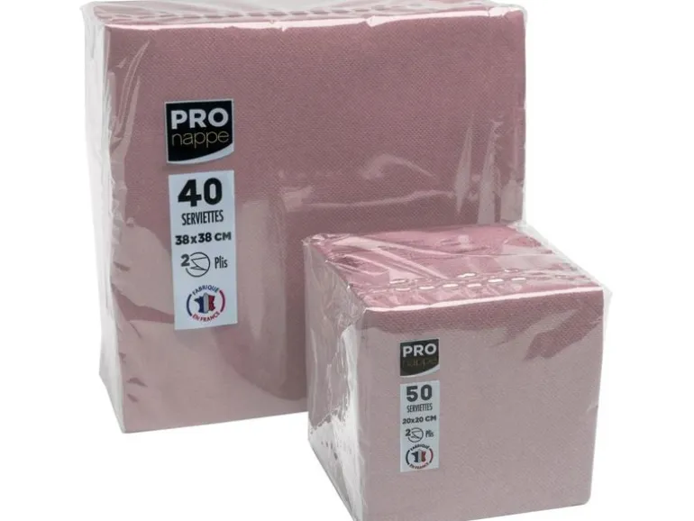 PRO nappe Papierservietten Altrosa 38 cm x 38 cm, 40 Stück