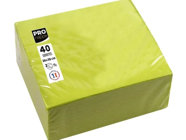 PRO nappe Papierservietten Kiwigrün 38 cm x 38 cm, 40 Stück