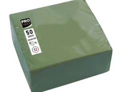 PRO nappe Papierservietten Olivgrün 20 cm x 20 cm, 50 Stück