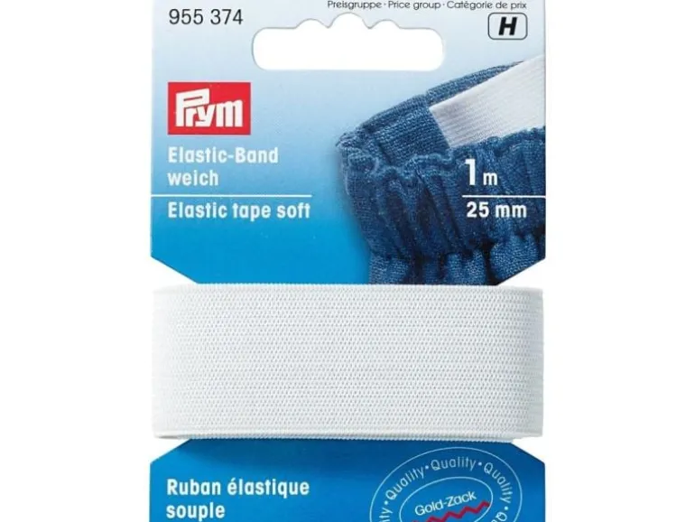 Prym Elastikband 25 mm, Weiss