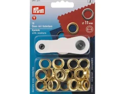 Prym Ösen + Scheiben 11 mm, Gold, 15 Stück